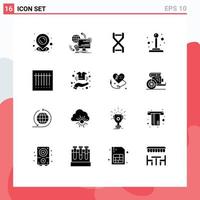 Solid Glyph Pack of 16 Universal Symbols of code switch biology joystick genetics Editable Vector Design Elements