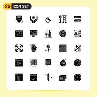 paquete de iconos vectoriales de stock de 25 signos y símbolos de línea para enviar mensajes de texto, chatear, parada de bicicleta, autobús, elementos de diseño vectorial editables vector