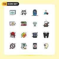 Set of 16 Modern UI Icons Symbols Signs for complete design baby level target Editable Creative Vector Design Elements