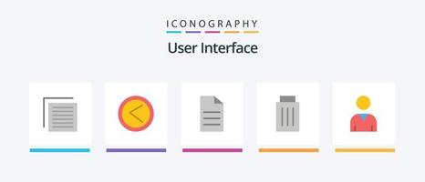 User Interface Flat 5 Icon Pack Including interface. user. file. trash. delete. Creative Icons Design vector