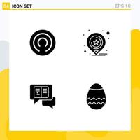 Modern Set of 4 Solid Glyphs and symbols such as cloakcoin popup location business easter Editable Vector Design Elements