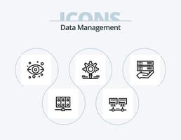 Data Management Line Icon Pack 5 Icon Design. data. server. file. folder. server vector