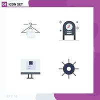 Modern Set of 4 Flat Icons and symbols such as hanger delivery hotel disco online Editable Vector Design Elements