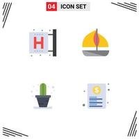 Modern Set of 4 Flat Icons and symbols such as center house form boat document Editable Vector Design Elements