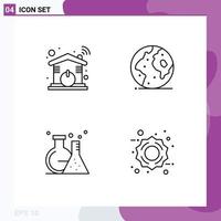 Universal Icon Symbols Group of 4 Modern Filledline Flat Colors of automation flask wifi international tube Editable Vector Design Elements