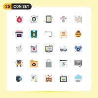 Modern Set of 25 Flat Colors and symbols such as audio eight solution mirror mail Editable Vector Design Elements