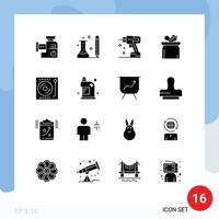 paquete de iconos vectoriales de stock de 16 signos y símbolos de línea para elementos de diseño vectorial editables de herramientas para bebés recién nacidos para niños vector