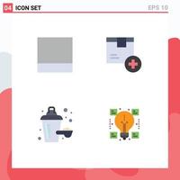 4 Thematic Vector Flat Icons and Editable Symbols of grid protein box product ideas Editable Vector Design Elements