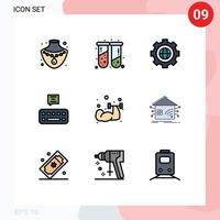 9 Creative Icons Modern Signs and Symbols of sport dumbbell cogwheel mail keyboard Editable Vector Design Elements