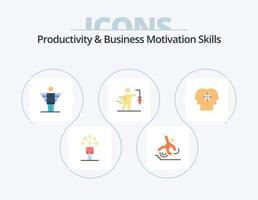 Productivity And Business Motivation Skills Flat Icon Pack 5 Icon Design. false. business. fall. aspiration. freedom vector