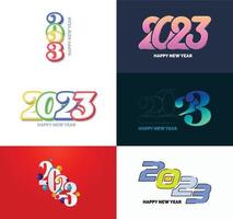 Big Collection of 2023 Happy New Year symbols Cover of business diary for 2023 with wishes vector