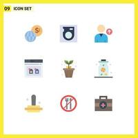 9 Creative Icons Modern Signs and Symbols of plant pot up agriculture document Editable Vector Design Elements