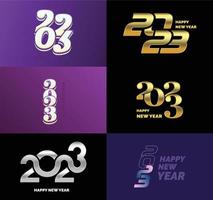 Big Collection of 2023 Happy New Year symbols Cover of business diary for 2023 with wishes vector