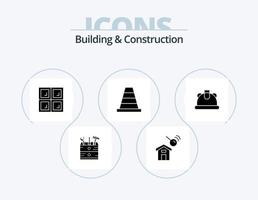 diseño de iconos del paquete de iconos de glifo de construcción y construcción 5. . construcción. construcción. edificio. construcción vector
