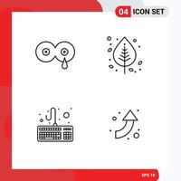 Pictogram Set of 4 Simple Filledline Flat Colors of breast computer mother leaf keyboard Editable Vector Design Elements