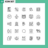 Group of 25 Lines Signs and Symbols for dimm component dessert cards box Editable Vector Design Elements