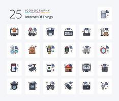 Internet Of Things 25 Line Filled icon pack including router. phone. automation. mobile. smart vector