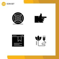 User Interface Pack of 4 Basic Solid Glyphs of film website print vote energy Editable Vector Design Elements