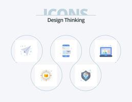 Design Thinking Flat Icon Pack 5 Icon Design. create. phone. thinking. message. send vector