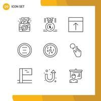 Universal Icon Symbols Group of 9 Modern Outlines of delete cancel first page interface Editable Vector Design Elements