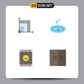 4 Flat Icon concept for Websites Mobile and Apps scalabel fertilizer scince droop soil Editable Vector Design Elements