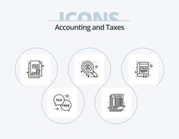 Taxes Line Icon Pack 5 Icon Design. . online banking. document. internet banking. debt vector