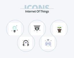 internet de las cosas paquete de iconos planos 5 diseño de iconos. iot Internet. Wifi. cámara. iot vector