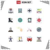 Universal Icon Symbols Group of 16 Modern Flat Colors of ireland shose airplane teamwork interview Editable Pack of Creative Vector Design Elements