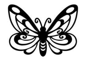 Butterfly outline, simple draw, vector illustration isolated on white background