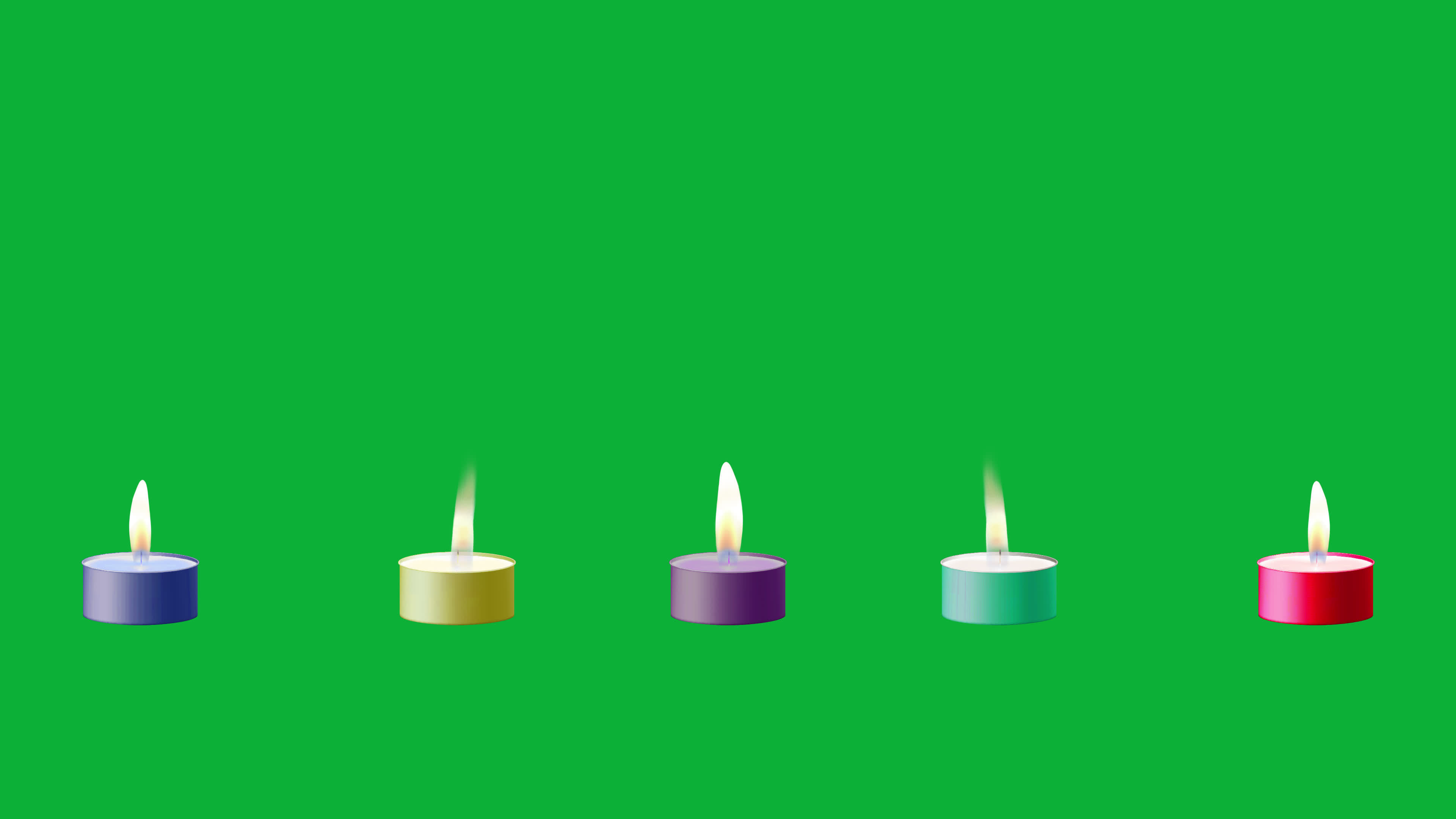 Color candles in green screen video, Loop animation with colorful candles 19278374 Stock Video