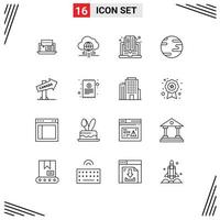 Universal Icon Symbols Group of 16 Modern Outlines of canada globe cloud earth online Editable Vector Design Elements