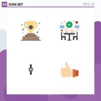 Set of 4 Vector Flat Icons on Grid for award audio couple time like Editable Vector Design Elements