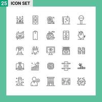 Group of 25 Lines Signs and Symbols for child laboratory scan chemical lab chemical Editable Vector Design Elements