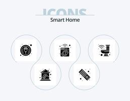 Smart Home Glyph Icon Pack 5 Icon Design. house. machine mashing. plug. laundry. device vector