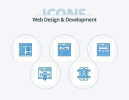 diseño y desarrollo web paquete de iconos azules 5 diseño de iconos. . web. diseño. datos. Página web vector