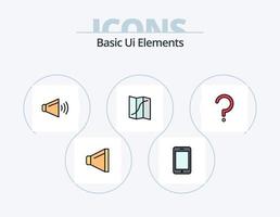 Basic Ui Elements Line Filled Icon Pack 5 Icon Design. question. sun. price. picture. image vector