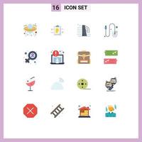 Group of 16 Modern Flat Colors Set for gender tool building mouse computer Editable Pack of Creative Vector Design Elements