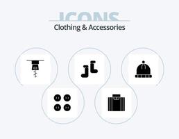 ropa y accesorios glyph icon pack 5 diseño de iconos. . bebé. tener puesto vector