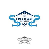 Plumbing Service Logo Template Design Vector, Emblem, Design Concept, Creative Symbol, Icon vector