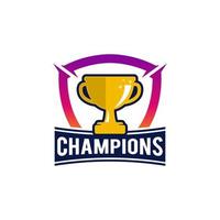 Champions League Prize Cup. Vector Sport Trophy Sign, Symbol or Logo Template.