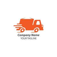 Delivery truck icon vector isolated on white background, fast moving flat line cargo van, fast delivery service label ideas