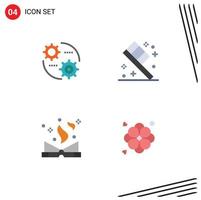 4 User Interface Flat Icon Pack of modern Signs and Symbols of control magic setting room flower Editable Vector Design Elements