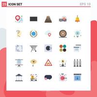 Set of 25 Modern UI Icons Symbols Signs for confuse education pyramid bell machine Editable Vector Design Elements