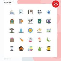 Set of 25 Modern UI Icons Symbols Signs for blood hardware technology computer working desk Editable Vector Design Elements