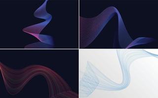 Collection of geometric minimal lines pattern set vector