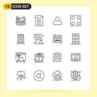 16 Thematic Vector Outlines and Editable Symbols of man heart man love stove Editable Vector Design Elements