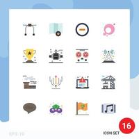 conjunto de 16 iconos de interfaz de usuario modernos signos de símbolos para edificios premio juego de usuario paquete editable de elementos de diseño de vectores creativos