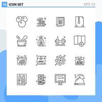 Pictogram Set of 16 Simple Outlines of medicine hospital layout development compressed Editable Vector Design Elements