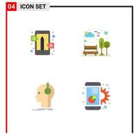 Group of 4 Flat Icons Signs and Symbols for answers composer qa city musician Editable Vector Design Elements