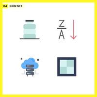 User Interface Pack of 4 Basic Flat Icons of bottle hosting drink order apartment Editable Vector Design Elements